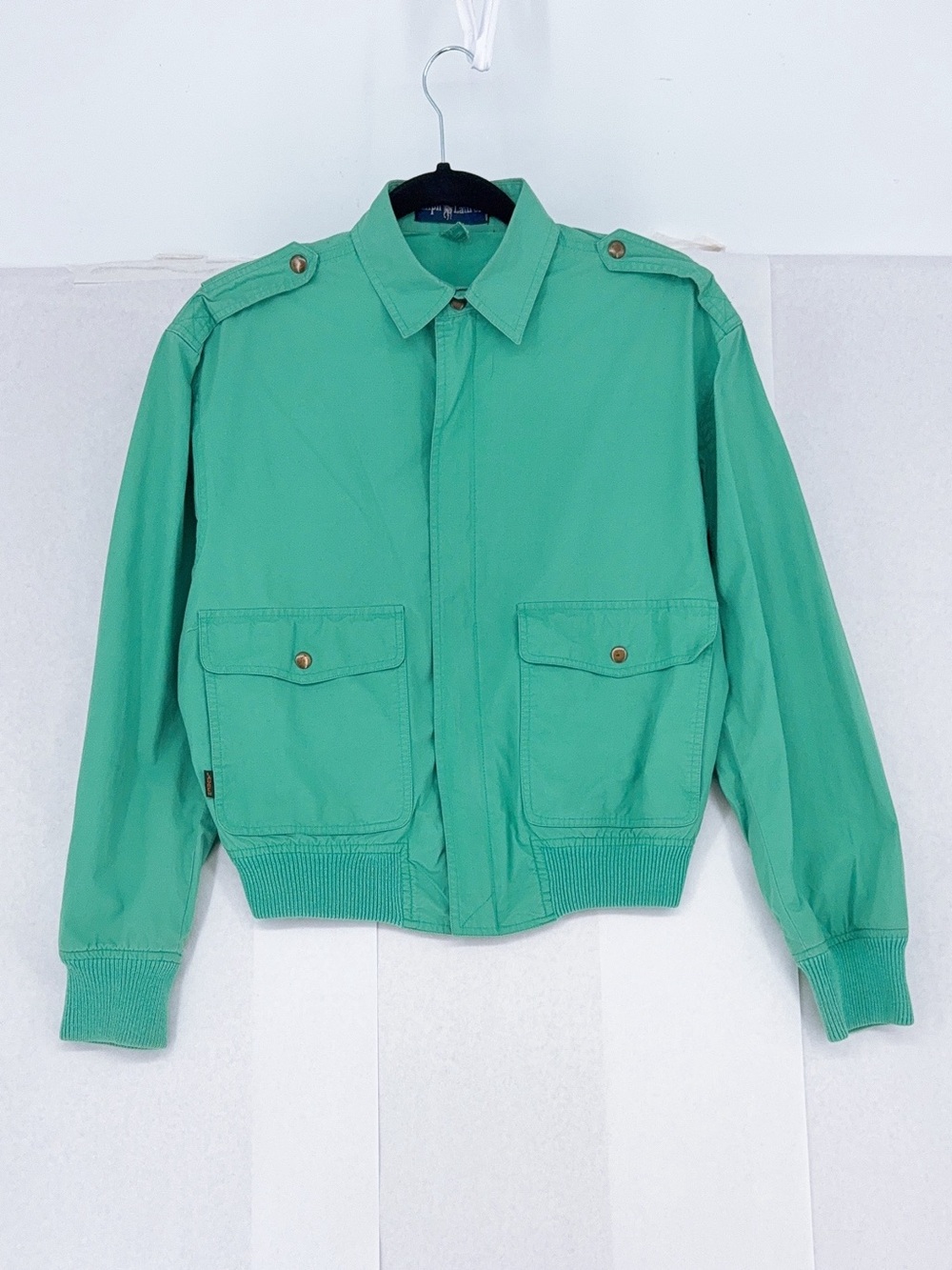 Vintage Ralph Lauren women's beautiful Green Lightweight cotton Bomber Jacket 6